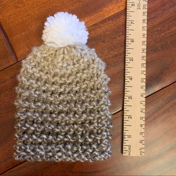 Loom Knit Pom Pom Baby Hat - Picture 2 of 4